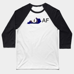 Kentucky Flag State Outline AF (black) Baseball T-Shirt